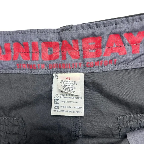 Unionbay NEW grey men’s cargo shorts 100% cotton SZ 42 - Picture 4 of 4